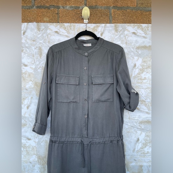 Suzy D London size small tencel  jumpsuit made in Italy pewter/gray - Picture 3 of 12
